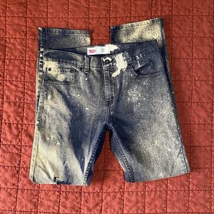 Levi's 501 Slim Black Custom Distressed 18 Regular Boys 29x29 Mens